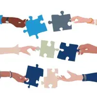 Mains représentant la collaboration
